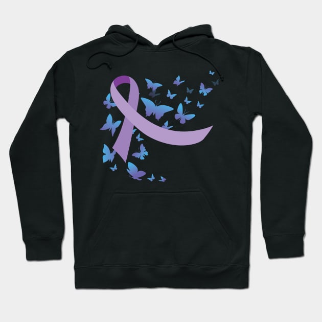 Purple Awareness Ribbon | Keep Fighting Warrior Hoodie by ChicagoBoho